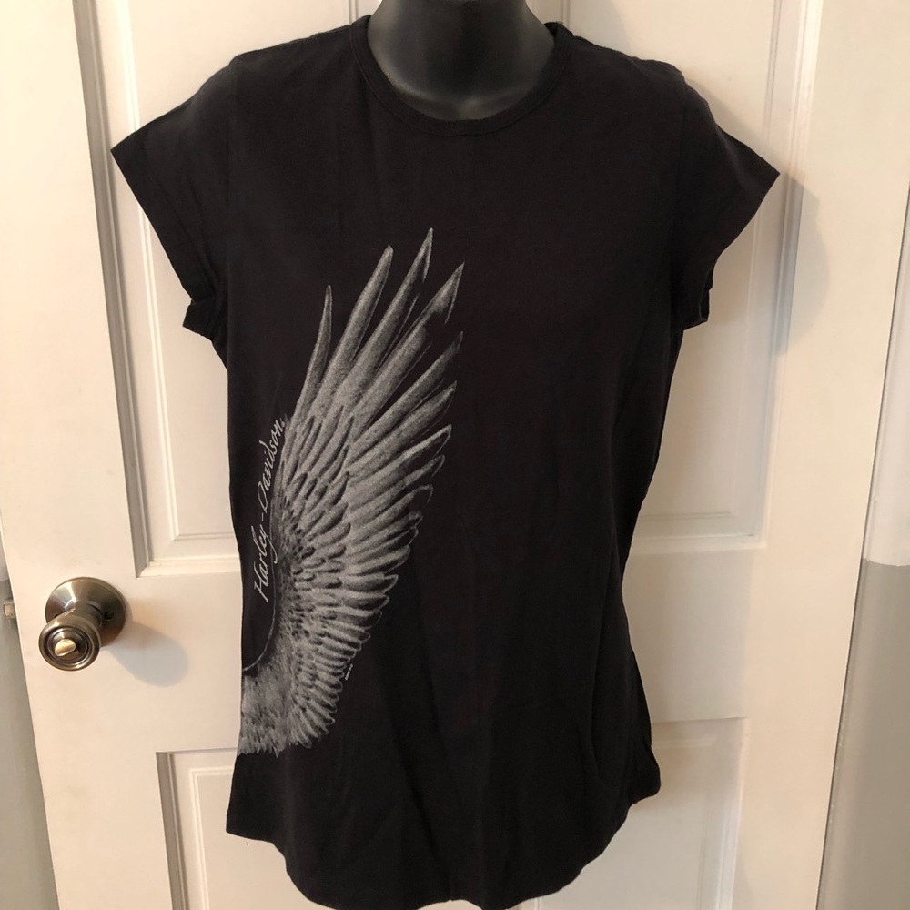 Harley Davidson women’s size large fitted black t-shirt.